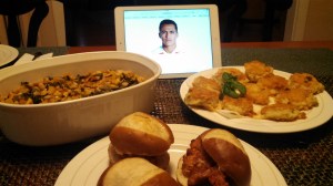 A disembodied Alexis surveys the Gooner Triumphal Feast, Chile style